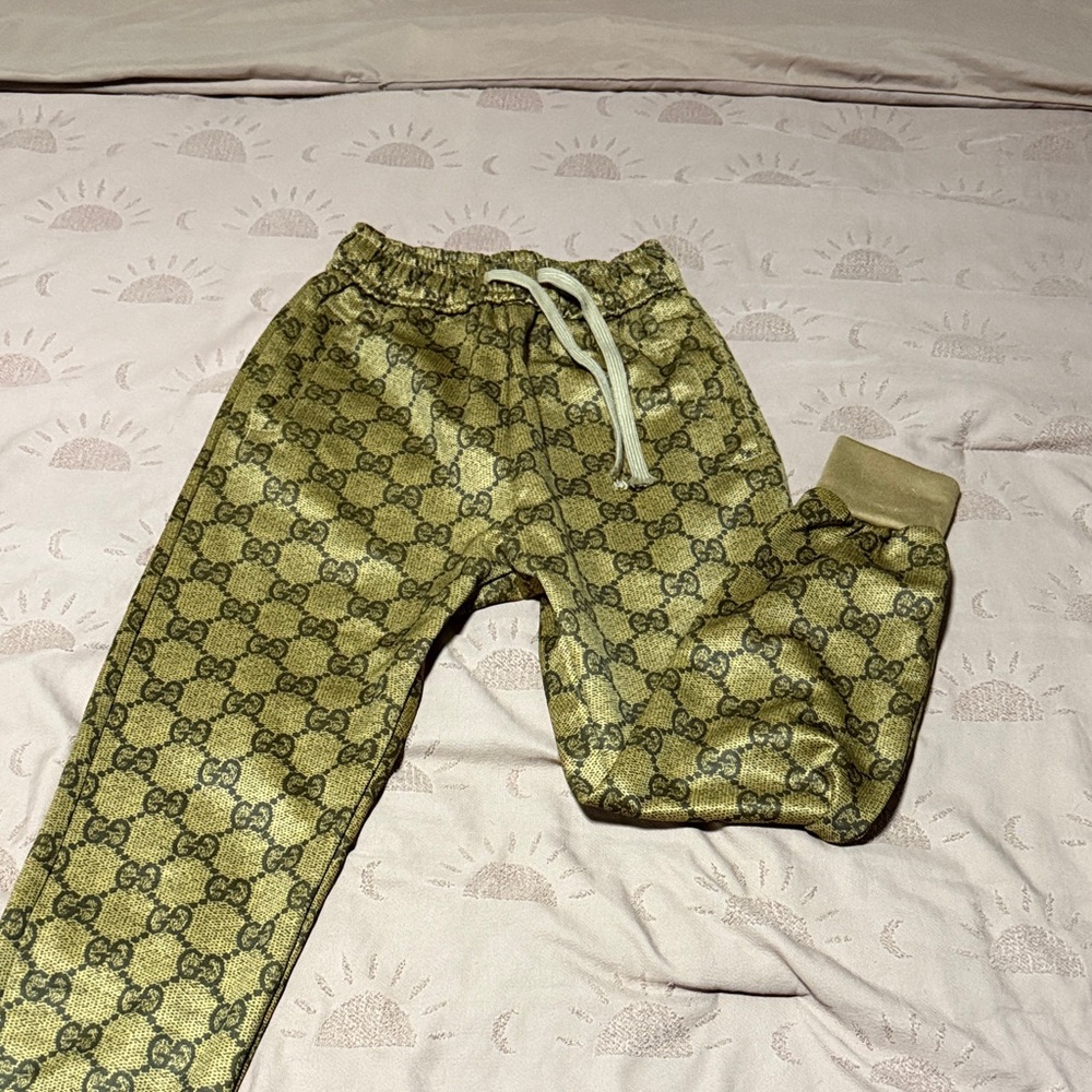Gucci Kids Metallic Gold Joggers